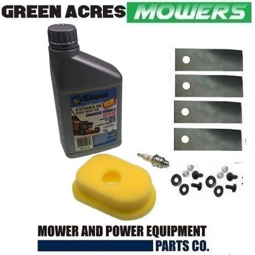 ROVER LAWN MOWER BLADES & SERVICE KIT 3.5 TO 4 HP BRIGGS AND STRATTON
