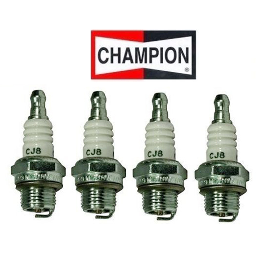 SPARK PLUGS 4 PAC OF CHAMPION CJ8 FITS VICTA 2 STROKE LAWNMOWERS