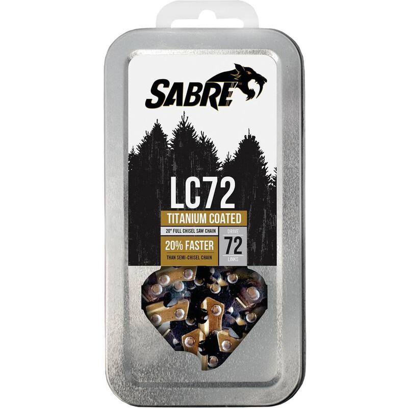Titanium Coated Sabre Full Chisel Chainsaw Chain 72DL 3/8 .050 Cuts 20% Faster