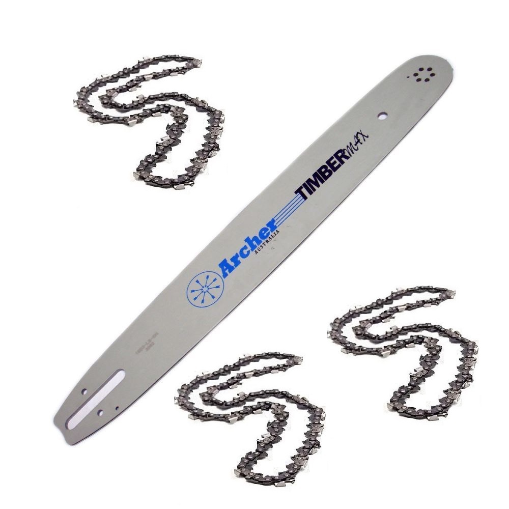 Archer 20" Bar & 3x 3/8 Chain Combo 72DL .050 for Husqvarna Chainsaws 372XP 358XP