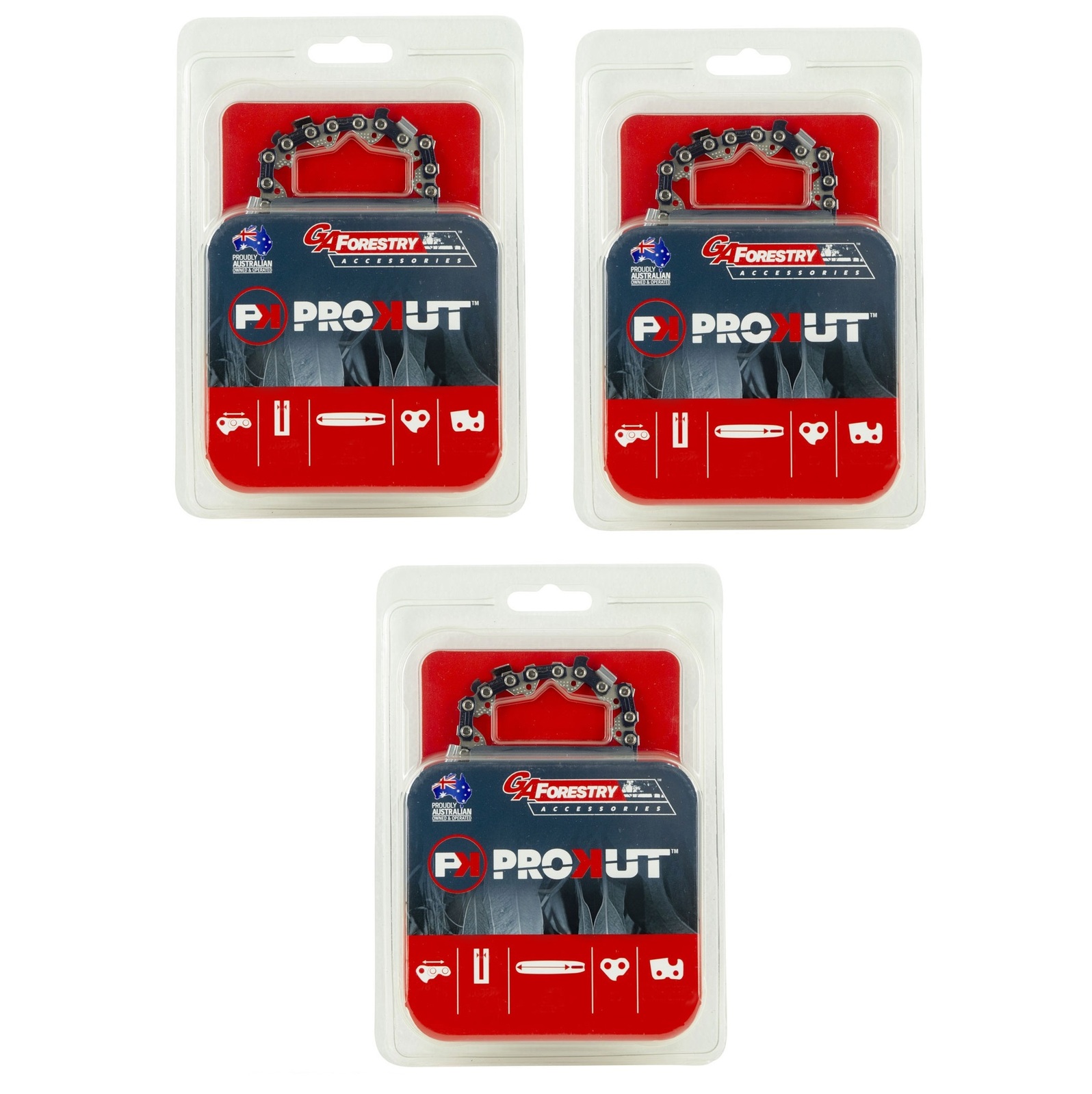 3x Prokut Chainsaw Chains 50DL 3/8 LP .043 Micro Lite Chain for 14" Stihl MS180C