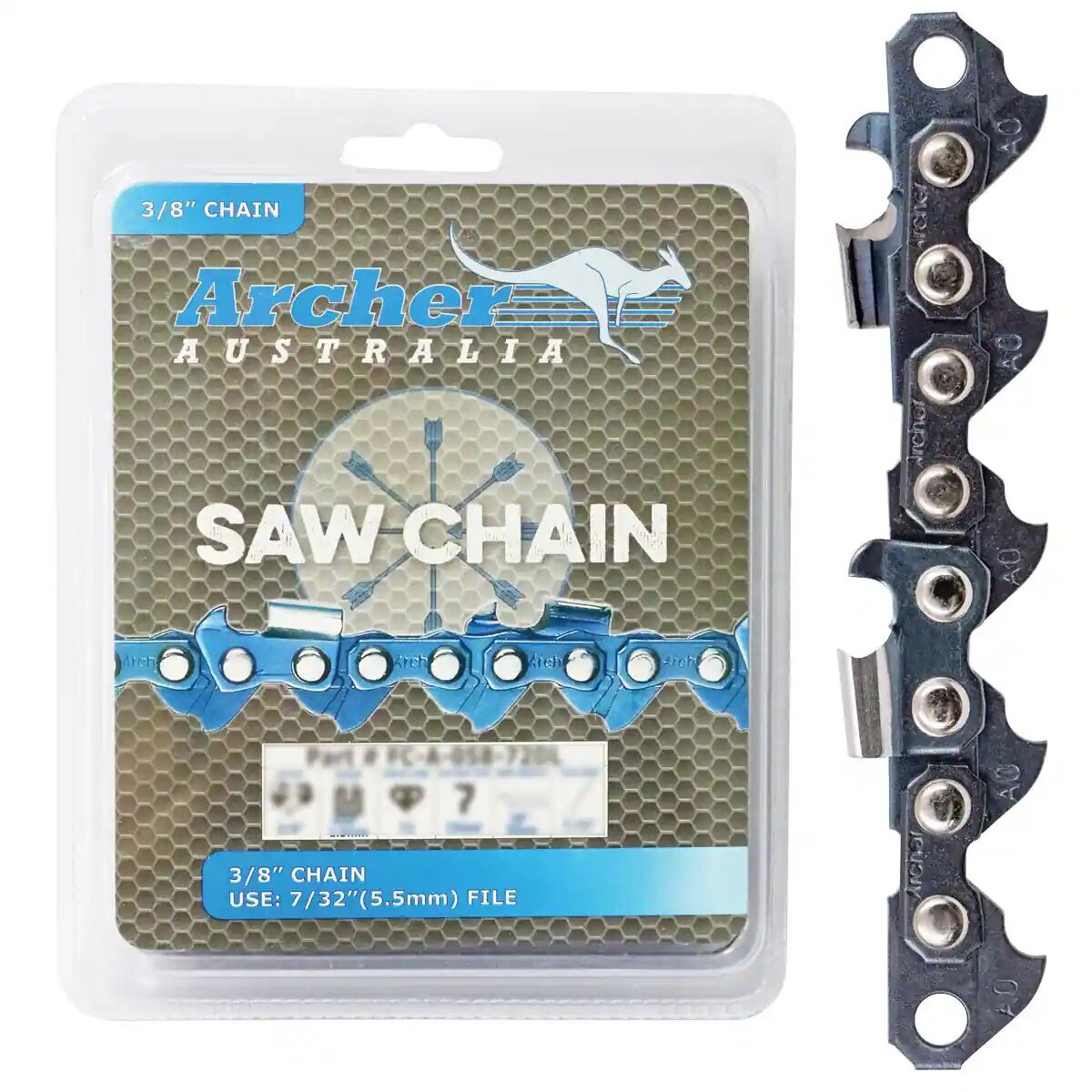 Pacific American Carbide Solid Carbide Chainsaw Chain - 3/8" .063 Gauge, Any Length (Fits Stihl 33RM)
