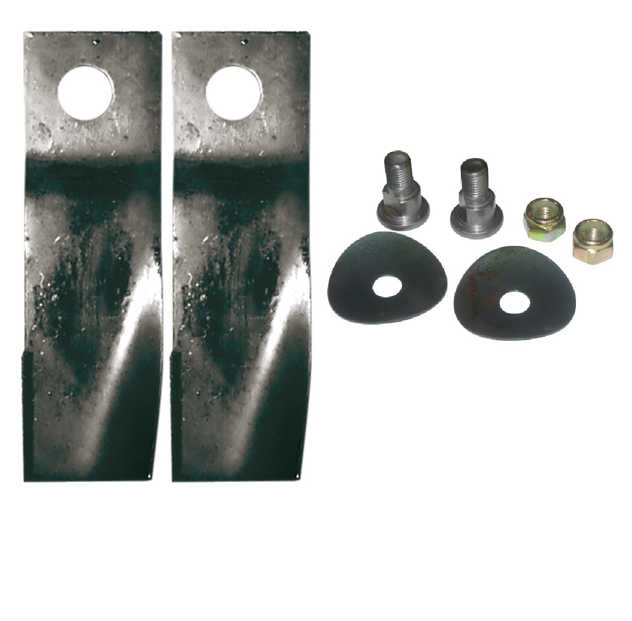 2x Fluted Blades & Bolts fits Deutscher ZTR1400 Ride on Mowers H651 D-H651