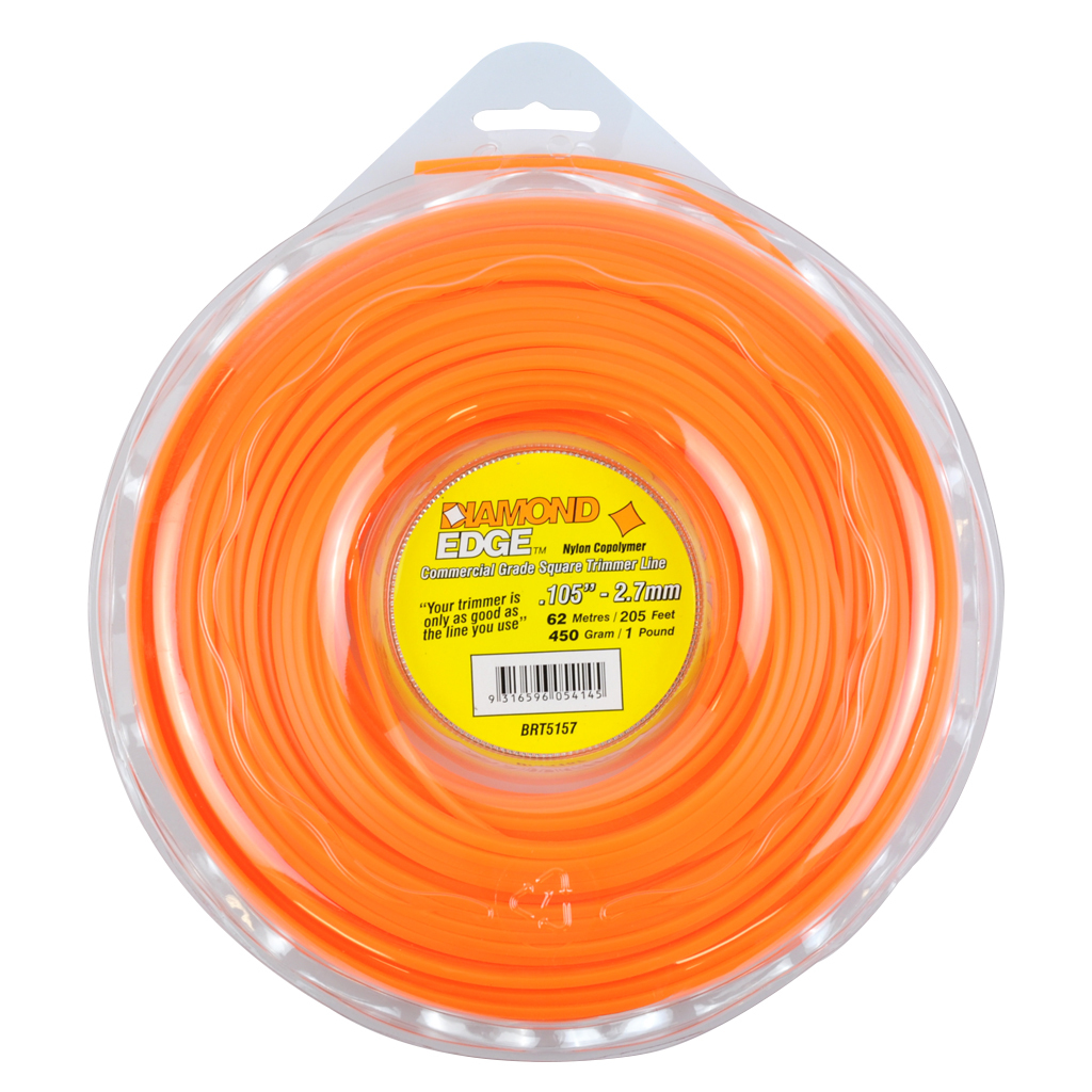 Diamond Edge Whipper Snipper Trimmer Line Cord 62 Metres 2.7mm 450g
