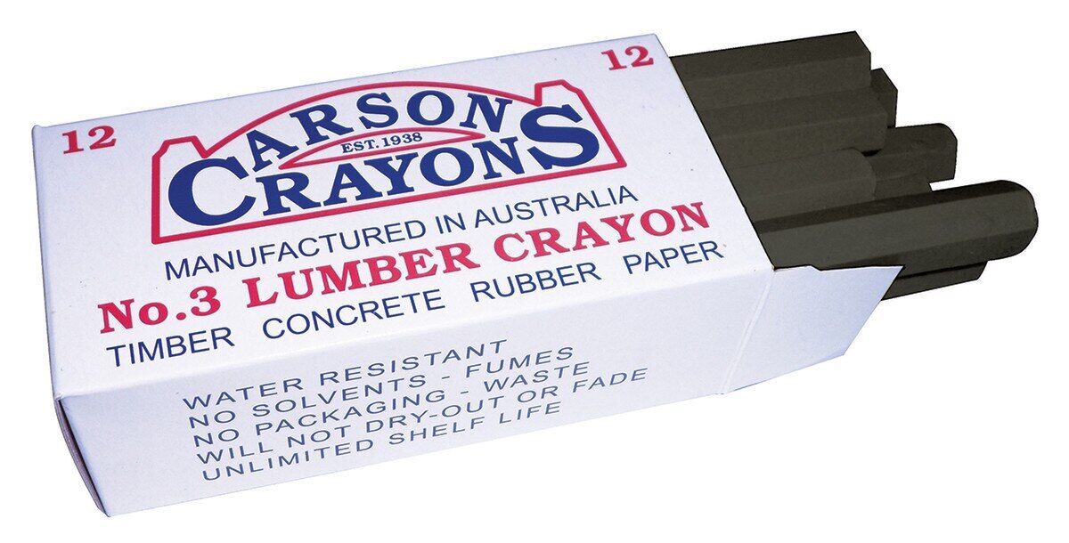 Lumber Crayon Black Pack of 12 Ideal for marking cartons, timber, tyres, bitumen and concrete