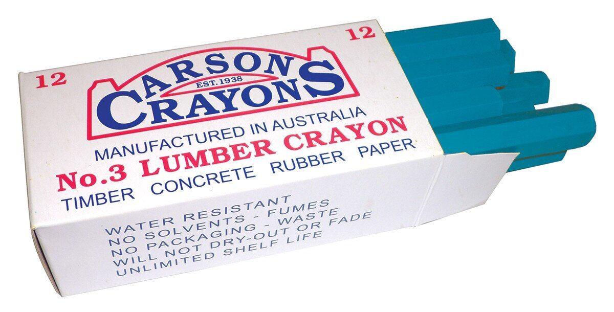 Lumber Crayon Blue Pack of 12 Ideal for marking cartons, timber, tyres, bitumen and concrete
