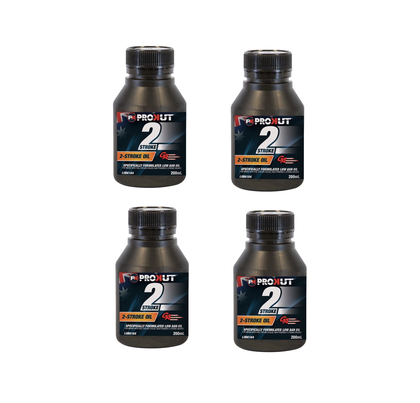 4x Prokut 2 Stroke Oil for Lawnmower Brushcutter Trimmer Chainsaws