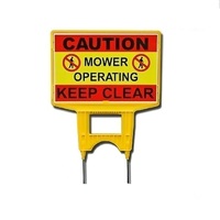 Mower Operating Safety Sign w/ Spikes Complies with OH &amp; S Policy