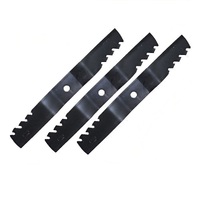 3x Toothed Gator Style Mulching Blades 54&quot; John Deere Ride on Mower GX335 GX355