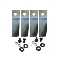 4x Blades &amp; Bolts for GMC Rear Catcher Lawn Mower w/ Swing Back Blades