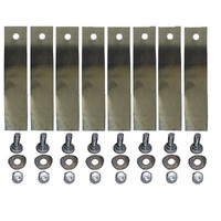 8 X BLADE & BOLTS FOR 32" COX & VICTA RIDE ON MOWER ( LOW FLUTE ) SKIT54 