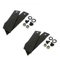4x Ride on Mower Blades &amp; Bolts fits 28&quot; Greenfield Mowers GT2139 GT2104