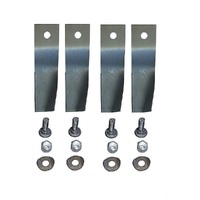 4x Blades &amp; Bolts for Husqvarna MTD Ride on Mowers w/ Swing Back Blade SKIT33
