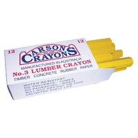Lumber Crayon Yellow Pack of 12 Ideal for marking cartons, timber, tyres, bitumen and concrete