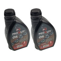 2x 1L Bottles of Premium Prokut Chainsaw Bar &amp; Chain Lube Oil w/ Tacifier