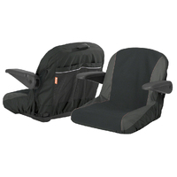 Universal Multi-Fit Large Ride on Lawn Mower / Tractor Seat Cover 19&quot; High Dark Grey