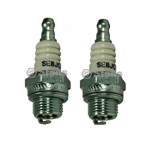 2X STENS MEGAFIRE SPARK PLUGS FOR SELECTED BRIGGS MOTORS TRIMMERS CHAINSAW CJ8