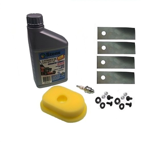 ROVER LAWN MOWER BLADES & SERVICE KIT  3.5 TO 4 HP BRIGGS AND STRATTON MOTORS 272235S 