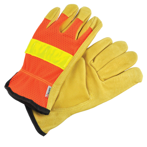 LEATHER SAFETY GLOVES FOR CHAINSAW TRIMMER LAWNMOWER GARDENING SUITS STIHL  HIGH VIS