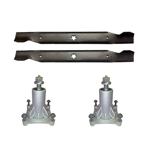 42 Blades 2x Spindles suitable for Husqvarna Poulan Pro Mowers 532 12 78 42